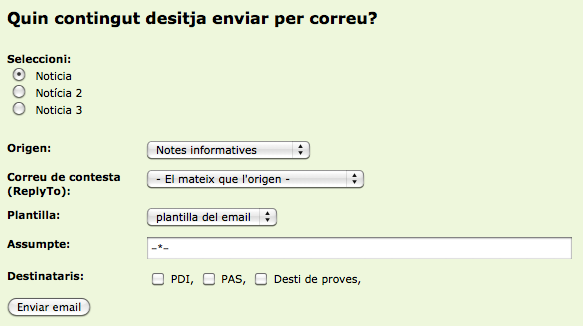Enviament de correus
