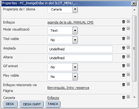 Finestra de configuració del component PC_ImatgeEnllac