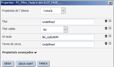 Propietats component