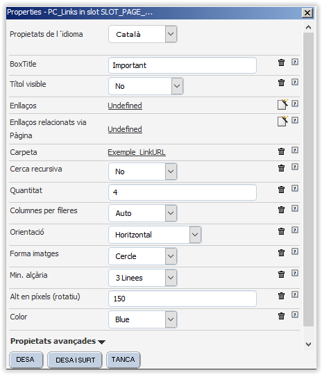 Propietats PC_Links