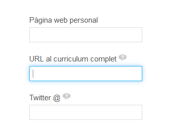 Imatge del camp per introduïr la URL al currículum complet